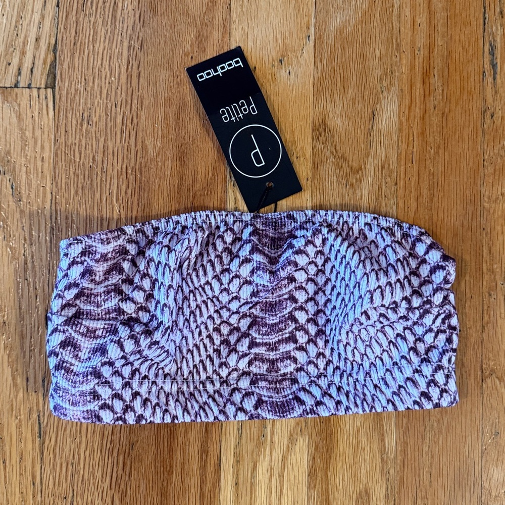 Boohoo Snake Print Bandeau